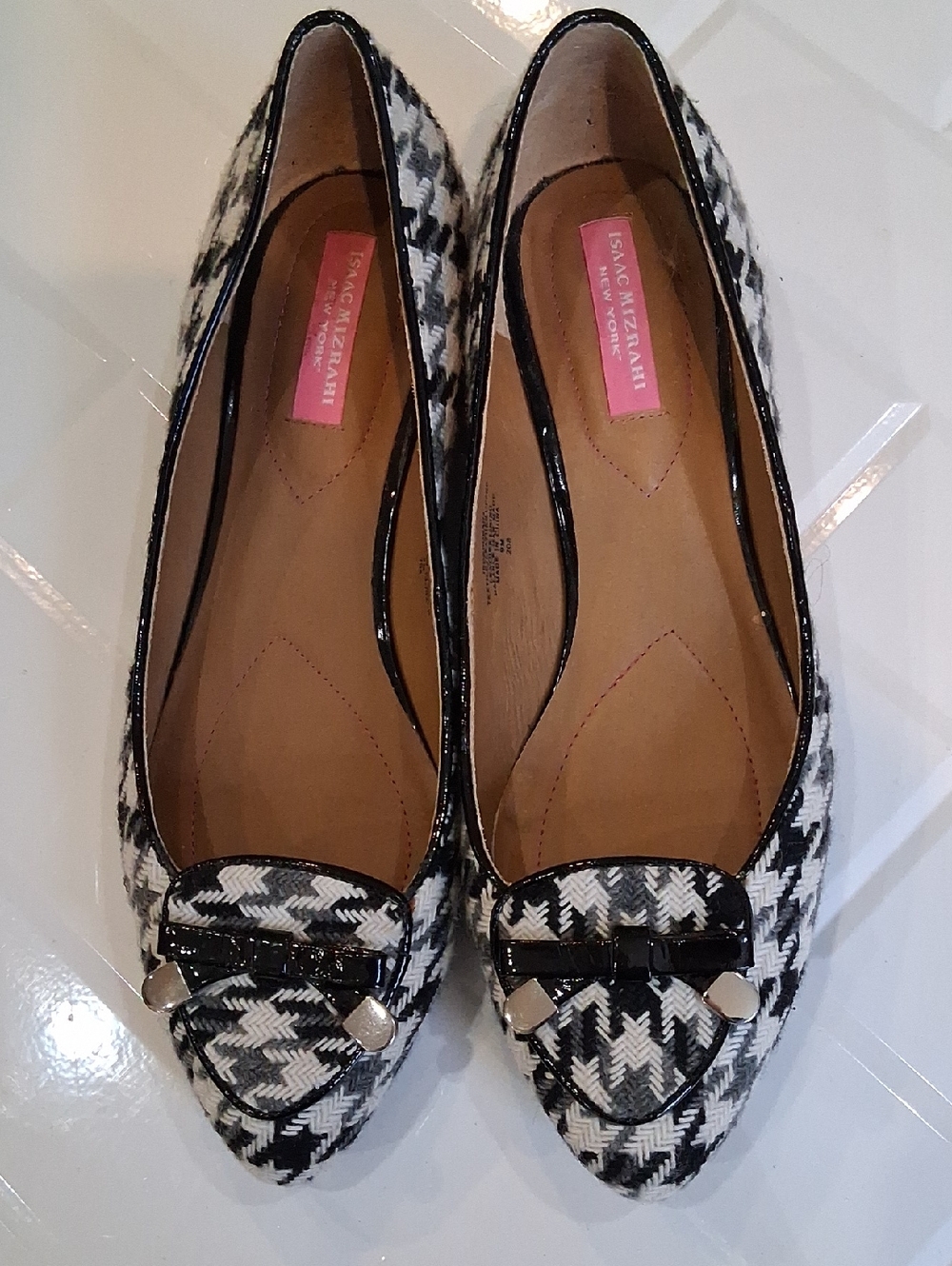 Isacc Mizrahi "Deborah" Herringbone Ballet Flats